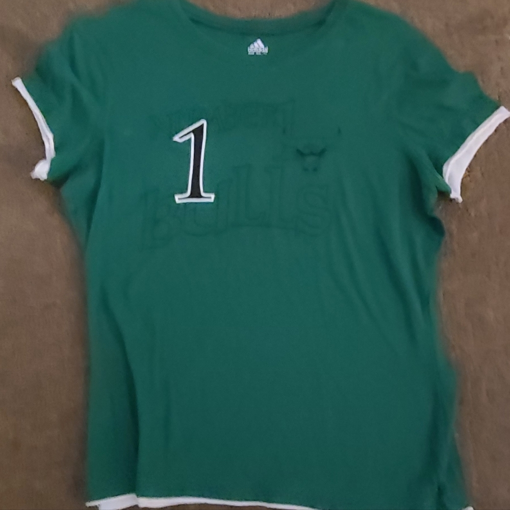 Chicago Bulls St Patrick's Day Derrick Rose #1 short sleeve green tshirt MED